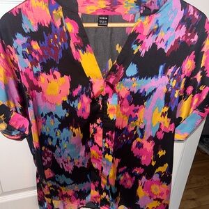 SHEIN Women's Vibrant Abstract Blouse